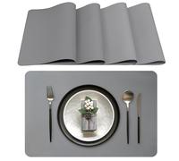 Lumaca Manteles Individuales Lavables, Juego de 4 Salvamanteles Individuales, Resistentes al Calor, Antideslizantes, para Mesa de Cocina y Restaurantes,Gris