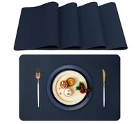 Lumaca Manteles Individuales Lavables, Juego de 4 Salvamanteles Individuales, Resistentes al Calor, Antideslizantes, para Mesa de Cocina y Restaurantes,Azul