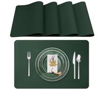 Lumaca Manteles Individuales Lavables, Juego de 4 Salvamanteles Individuales, Resistentes al Calor, Antideslizantes, para Mesa de Cocina y Restaurantes,Verde