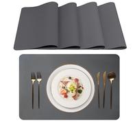 Lumaca Manteles Individuales Lavables, Juego de 4 Salvamanteles Individuales, Resistentes al Calor, Antideslizantes, para Mesa de Cocina y Restaurantes,Gris Oscuro
