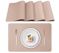 Lumaca Manteles Individuales Lavables, Juego de 4 Salvamanteles Individuales, Resistentes al Calor, Antideslizantes, para Mesa de Cocina y Restaurantes,Rosa