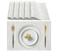 Lumaca Manteles Individuales Lavables, Juego de 6 Salvamanteles Individuales (70% PVC, 30% Poliéster), Resistentes al Calor, Antideslizantes, para Mesa de Cocina y Restaurantes,Gris Claro