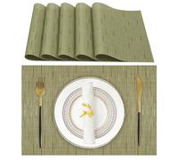 Lumaca Manteles Individuales Lavables, Juego de 6 Salvamanteles Individuales (70% PVC, 30% Poliéster), Resistentes al Calor, Antideslizantes, para Mesa de Cocina y Restaurantes,Verde