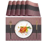 Lumaca Manteles Individuales Lavables, Juego de 6 Salvamanteles Individuales (70% PVC y 30% Poliéster), Fácil Limpieza, Resistentes al Calor, Antideslizantes, para Mesa de Cocina y Restaurantes,Rojo