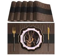 Lumaca Manteles Individuales Lavables, Juego de 6 Salvamanteles Individuales (70% PVC y 30% Poliéster), Fácil Limpieza, Resistentes al Calor, Antideslizantes, para Mesa de Cocina y Restaurantes,Marrón