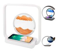 Lumaflow Sandscape Charger, 3 in 1 Lumaflow Sandscape Wireless Charger, Art Decor Fast Charging Station, Moving Sand Picture Sandscap Lamp for Office, Bedside, Home Decor Gift (Yellow-Square)