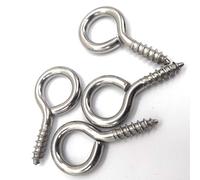 Lumaid 100pcs 17mm Small Screw Eye Pins Ganchos Tornillos de ojal autorroscantes para madera, botellas de corcho, joyería de bricolaje, acero al carbono con niquelado