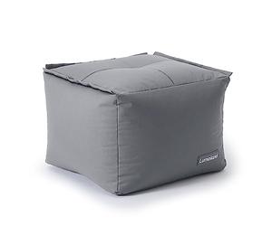 Lumaland Beanbag Lounge Modular | Puf Impermeable | Taburete Ligero y Expandible Individualmente | Juego de Salón para Interior y Exterior | Asiento Lavable para Jardín | 54x54x54 cm [Gris]