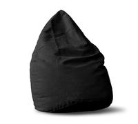 Lumaland Beanbag Puff Otomano XL Comfort Line | 60 x 45 cm & 120Lt | Sillón Gigante Infantil & Gamer para una Comodidad Total | Cojín de Relax con Costuras Reforzadas y Relleno de Perlas EPS [Negro]