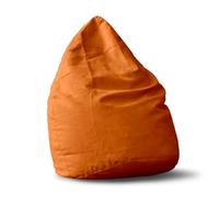 Lumaland Beanbag Puff Otomano XL Comfort Line | 60 x 45 cm & 120Lt | Sillón Gigante Infantil & Gamer para una Comodidad Total | Cojín de Relax con Costuras Reforzadas y Relleno de Perlas EPS [Naranja]