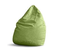 Lumaland Beanbag Puff Otomano XL Comfort Line | 80 x 65 cm & 220Lt | Sillón Gigante Infantil & Gamer para una Comodidad Total | Cojín de Relax con Costuras Reforzadas y Relleno de Perlas EPS [Verde]