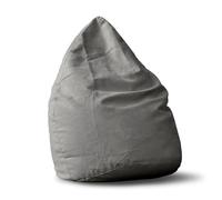 Lumaland Beanbag Puff Otomano XL Comfort Line | 80 x 65 cm & 220Lt | Sillón Gigante Infantil & Gamer para una Comodidad Total | Cojín de Relax con Costuras Reforzadas y Relleno de Perlas EPS [Gris]