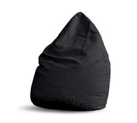 Lumaland Beanbag Puff Otomano XL Comfort Line | 80 x 65 cm & 220Lt | Sillón Gigante Infantil & Gamer para una Comodidad Total | Cojín de Relax con Costuras Reforzadas y Relleno de Perlas EPS [Negro]