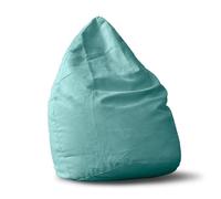 Lumaland Beanbag Puff Otomano XL Comfort Line | 80x65 cm & 220Lt | Sillón Gigante Infantil & Gamer para una Comodidad Total | Cojín de Relax con Costuras Reforzadas y Relleno de Perlas EPS [Turquesa]