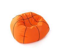 Lumaland Beanbag Puff Pelota de Baloncesto - Sofa Grande Adulto, Infantil & Gamer para Comodidad Total - Sillón de Relax con Costuras Reforzadas y Relleno de Perlas EPS - 90x90x50 cm / 170 lt
