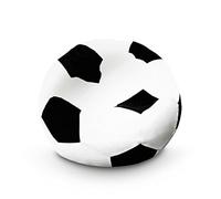 Lumaland Beanbag Puff Pelota de Fútbol - Sofa Grande Adulto, Infantil & Gamer para Comodidad Total - Sillón de Relax con Costuras Reforzadas y Relleno de Perlas EPS - 110x110x60 cm / 300 lt