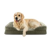 Lumaland Cama ortopédica para Perros de Pana | Sofá ergonómico para Perros Grandes | Base Antideslizante | Relleno y Funda Lavable | Cesta para Perros con Espuma viscoelástica