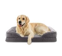 Lumaland Cama ortopédica para Perros de Pana | Sofá ergonómico para Perros Grandes | Base Antideslizante | Relleno y Funda Lavable | Cesta para Perros con Espuma viscoelástica