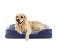 Lumaland Cama ortopédica para Perros de Pana | Sofá ergonómico para Perros Grandes | Base Antideslizante | Relleno y Funda Lavable | Cesta para Perros con Espuma viscoelástica