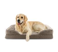 Lumaland Cama ortopédica para Perros de Pana | Sofá ergonómico para Perros Grandes | Base Antideslizante | Relleno y Funda Lavable | Cesta para Perros con Espuma viscoelástica