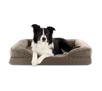 Lumaland Cama ortopédica para Perros de Pana | sofá ergonómico para Perros medianos | Suelo Antideslizante | Relleno y Funda Lavable | Cesta para Perros con Espuma viscoelástica
