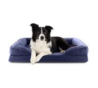 Lumaland Cama ortopédica para Perros de Pana | sofá ergonómico para Perros medianos | Suelo Antideslizante | Relleno y Funda Lavable | Cesta para Perros con Espuma viscoelástica