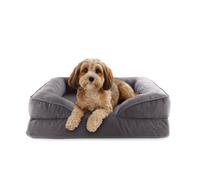 Lumaland Cama ortopédica para Perros de Pana | Sofá ergonómico para Perros pequeños | Base Antideslizante | Relleno y Funda Lavable | Cesta para Perros con Espuma viscoelástica