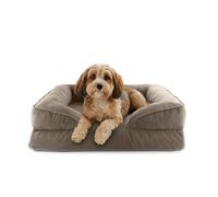 Lumaland Cama ortopédica para Perros de Pana | Sofá ergonómico para Perros pequeños | Base Antideslizante | Relleno y Funda Lavable | Cesta para Perros con Espuma viscoelástica