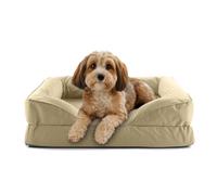 Lumaland Cama ortopédica para Perros para Exterior e Interior, 70 x 60 cm, Ideal para Perros pequeños, Suelo Antideslizante, Relleno y Funda Lavable, Resistente al Agua