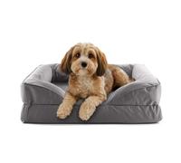 Lumaland Cama ortopédica para Perros para Exterior e Interior, 70 x 60 cm, Ideal para Perros pequeños, Suelo Antideslizante, Relleno y Funda Lavable, Resistente al Agua