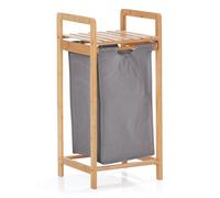 Lumaland Cesta de bambú para la colada con bolsa extraíble para la colada, material de fácil cuidado, resistente a la humedad y fácil de limpiar, 73 x 33 x 33 cm