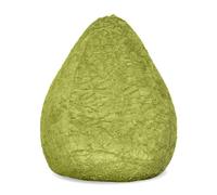 Lumaland Fluffy - Puf para habitación infantil (60 x 45 cm), funda de felpa tejida lavable, cojín suave y suave, apto para niñas y niños, volumen 120 L, color verde