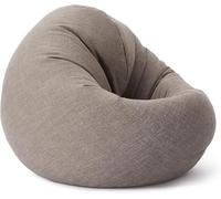 Lumaland Interior Line - Bolsa de Frijoles de Interior de 120 x 80 x 75 cm, 2 en 1 con Relleno de 300 L, Cortina en paños Gris Claro