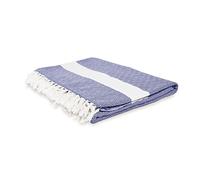 Lumaland Manta-Colcha 100% algodón, Aprox.200 x 240 cm.Azul Marino