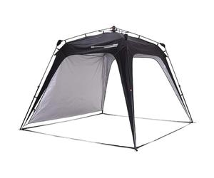 Lumaland Outdoor Pabellón 2,5 x 2,5 m | Impermeable y protección UV | Tienda de jardín Incluido. 1 Panel Lateral y Bolsa y estacas | Tienda de campaña y recepción Robusta | Montaje rápido [Negro]