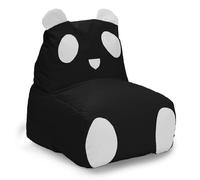 Lumaland Panda Animal Design - Puf infantil para interiores y exteriores, se puede utilizar con amigos de la línea Animal, 75 x 65 x 65 cm, color negro y blanco
