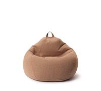 Lumaland Puf Comfort Line | Cojín Beanbag 70 x 80 x 50 cm con más de 1 millón de perlas EPS ajustables | Sillón suave y cómodo para niños y adultos | 120 L de volumen [marrón]