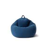 Lumaland Puf Comfort Line | Cojín Beanbag 70 x 80 x 50 cm con más de 1 millón de perlas EPS ajustables | Sillón suave y cómodo para niños y adultos | 120 L de volumen [azul]