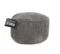 Lumaland Puf de Pana Compacto | 3 en 1: Cómodo Taburete, Práctica Mesa y Elegante Reposapiés para Interiores | Ø 25 x 45 cm [Gris]