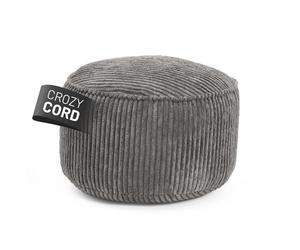 Lumaland Puf de Pana Compacto | 3 en 1: Cómodo Taburete, Práctica Mesa y Elegante Reposapiés para Interiores | Ø 25 x 45 cm [Gris]