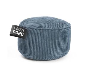 Lumaland Puf de Pana Compacto | 3 en 1: Taburete Cómodo, Mesa Práctica y Reposapiés Elegante | 50 L Para Juegos en Interiores | Ø 25 x 45 cm [Azul Oscuro]