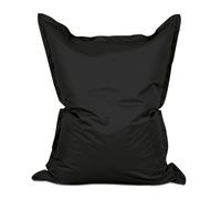 Lumaland - Puf gigante diseño XXL para interior/exterior, cojín de 380 l, relleno de material virgen, 140 x 180 cm, disponible en diferentes colores, tela, Noir., Intérieur Extérieur XXL
