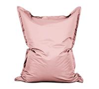 Lumaland - Puf gigante XXL, 140 x 180 cm, cojín impermeable para interiores y exteriores, con más de 3 millones de perlas EPS adaptables, funda lavable, color rosa pastel