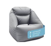 Lumaland Puf Hinchable para Camping para Exteriores, soporta hasta 150 kg, Regulable de 5 cámaras, Lavable, Repelente al Agua, 87 x 95 x 80/35 cm, inflado rápido para Playa y Co.