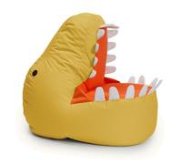 Lumaland Puf infantil Dino | Sillón tipo puf de animales para niños | Bolsón resistente al agua para interior y exterior | Material de fácil cuidado | 90 x 90 x 70 cm y 4,1 kg de peso [Amarillo]