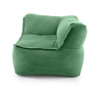 LUMALAND Puf modular para esquina derecha de pana 340 L para sofá modular, combinación ideal con sillón y puf, bolsa de perlas de poliestireno expandido con relleno, cojín de asiento lavable para