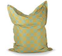 Lumaland Puf XXL de cuadros para adultos y niños | Bean Bag con patrón de cuadros - Exterior e Interior | 380 L Puf gigante con relleno, perlas EPS | resistente al agua, se puede limpiar 140x180 cm