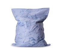 Lumaland Puff Pera Gigante | Bean Bag XXL para Interior & Exterior con Funda Lavable | 140cm x 180cm | Bolsa de Frijoles | Bolsa Interior rellenable Incl. 380 litros de Perlas de EPS [Mármol]