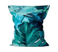 Lumaland Puff Pera Gigante | Bean Bag XXL para Interior & Exterior con Funda Lavable | 140cm x 180cm | Bolsa de Frijoles | Bolsa Interior rellenable Incl. 380 litros de Perlas de EPS [Botánico]