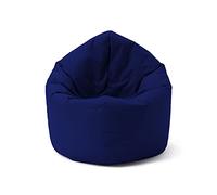 Lumaland Puff Pera Redondo Grande 120 x 80 x 75 cm | Sillón Relax Impermeable para Interior & Exterior | Mueble Ideal para Salón, Jardin y Terraza | con Relleno Incluido 300l [Azul Oscuro]